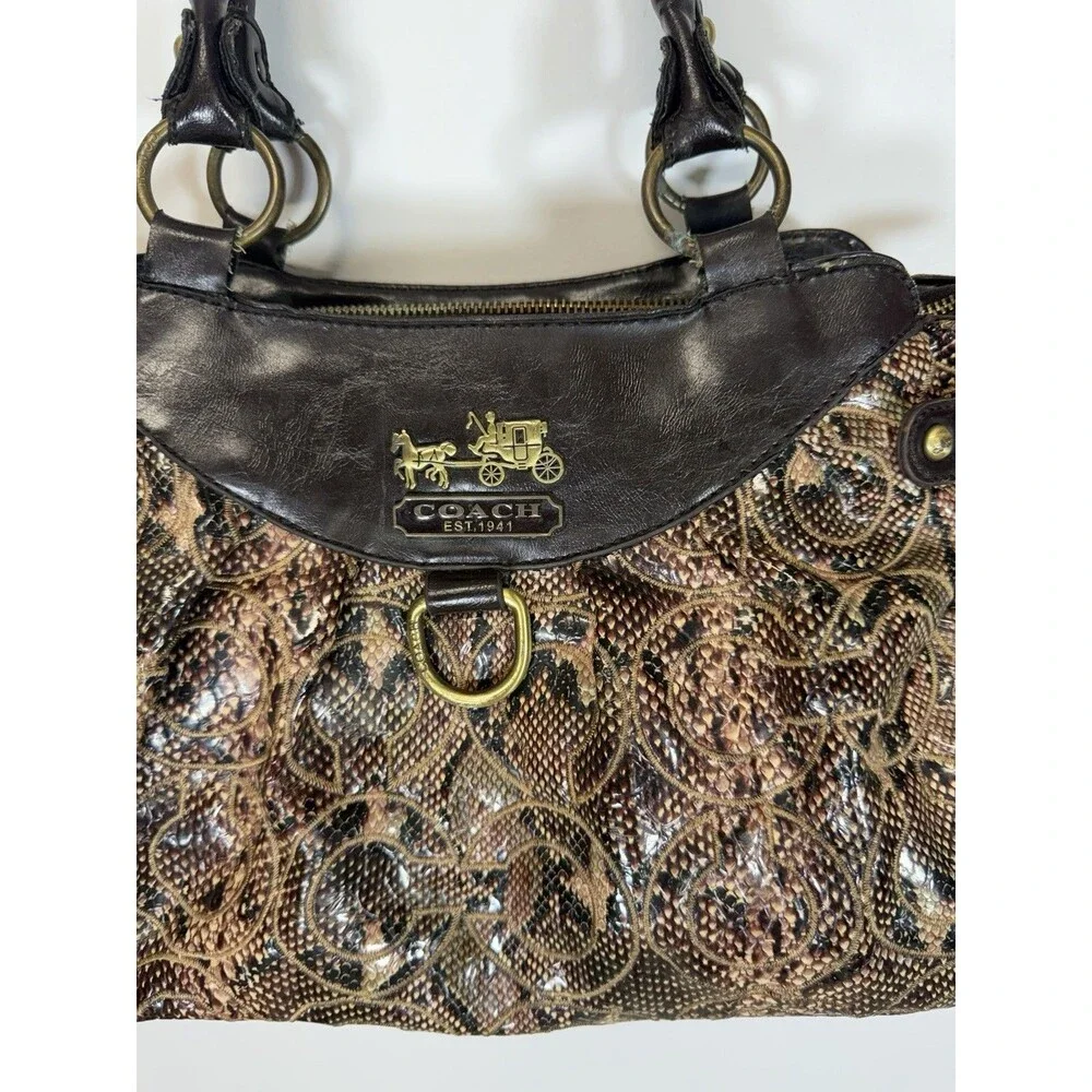 VTG COACH  Y2K MADISON  SNAKESKIN PRINT SATCHEL BAG PURSE 8040 MULTI  NO STRAP